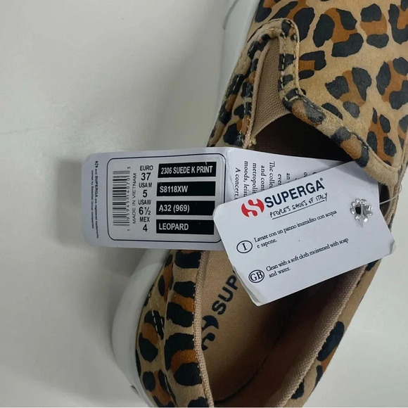 NWT Superga Women’s 2306 Suede K Leopard Print Sneaker Size 5 - Picture 10 of 10